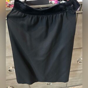VALENTINO Skirt Size 46 Black Wool Velvet Waist
